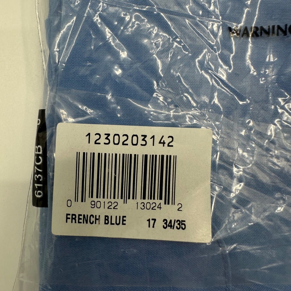 Croft & Barrow Mens Dress Shirt 17 34/35 French Blue Wrinkle Resistant NWT - Picture 7 of 9